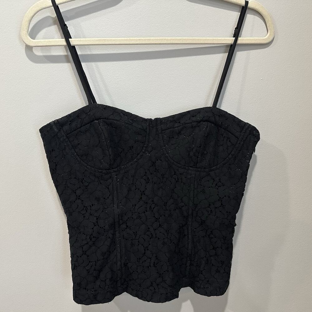 Forever 21 Vintage Women’s Lace Corset Black Tank Medium Gothic Witchy Grunge